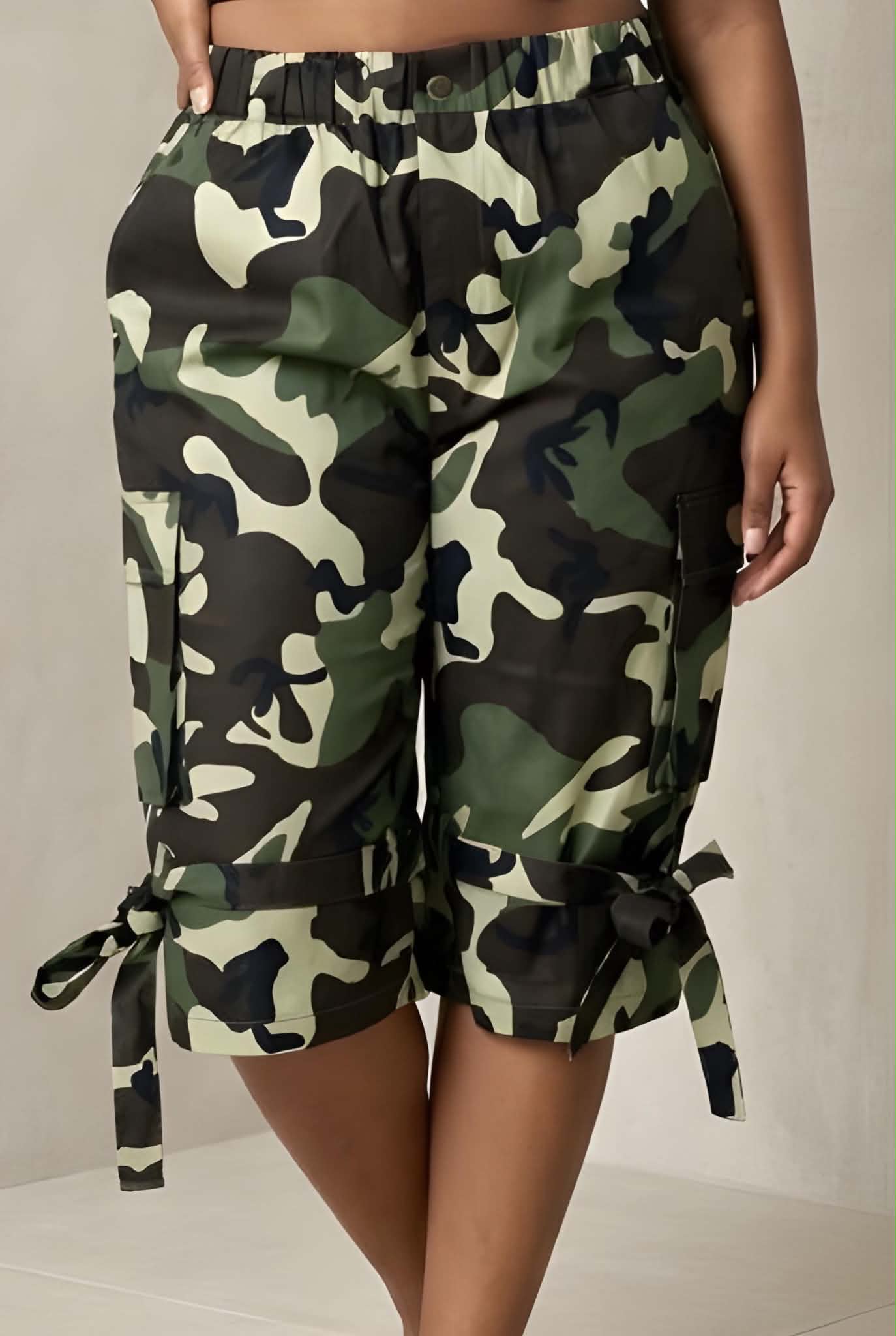 Camo Cargo Capri Pants