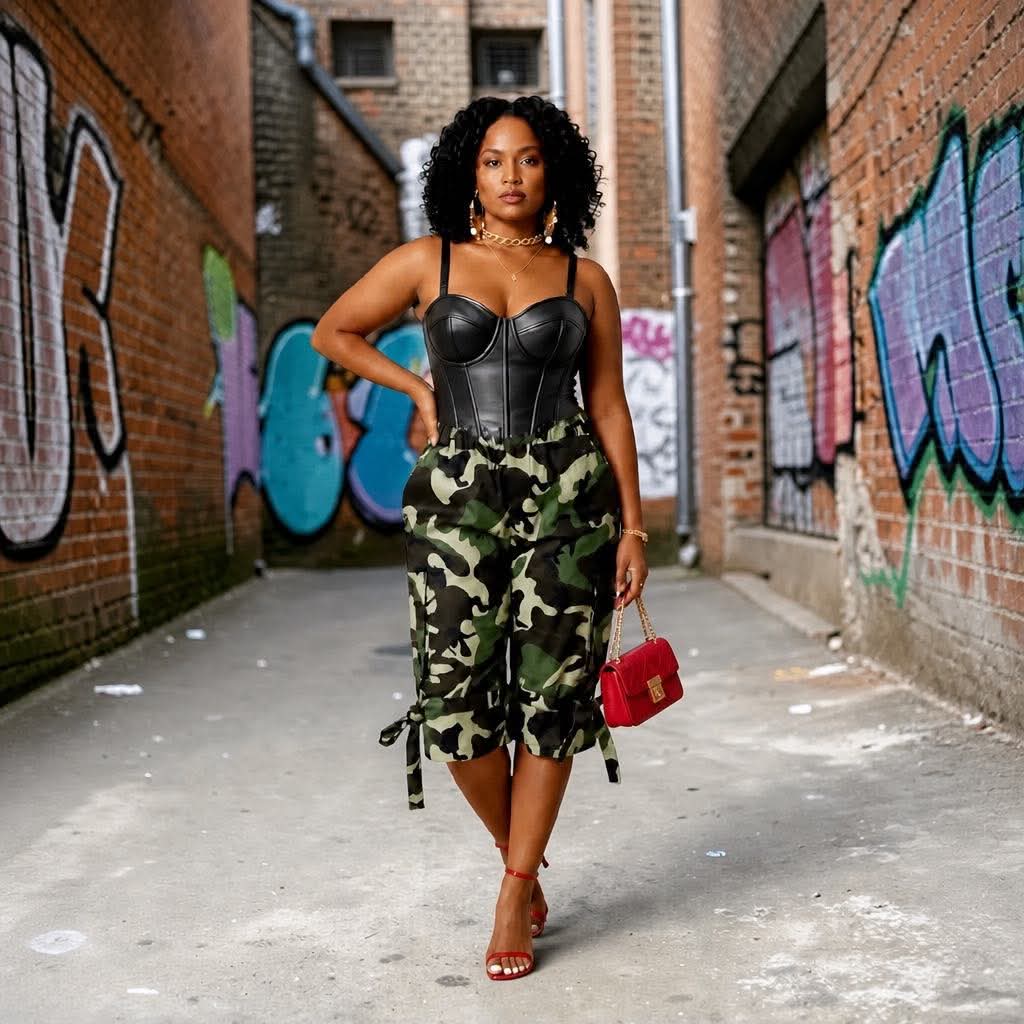 Camo Cargo Capri Pants
