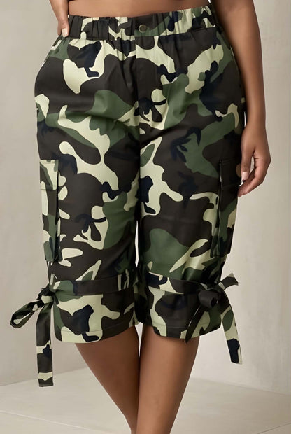 Camo Cargo Capri Pants