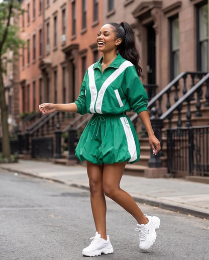 Emerald Breeze Bubble Skirt Set