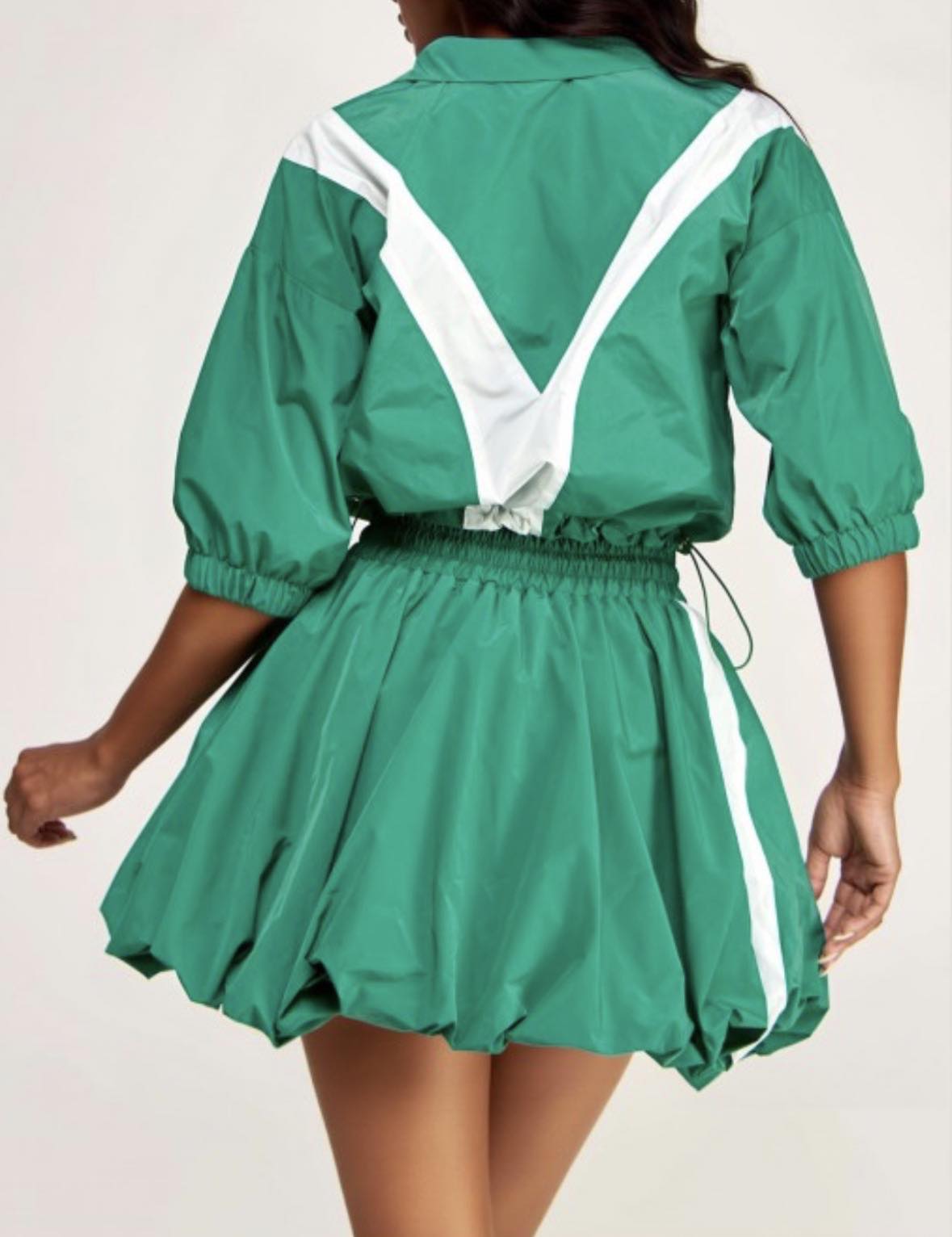 Emerald Breeze Bubble Skirt Set