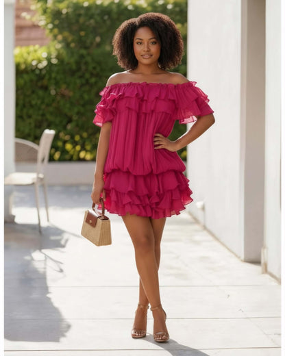 Fuchsia Flair Dress (preorder est ship 5/29 - 6/1)