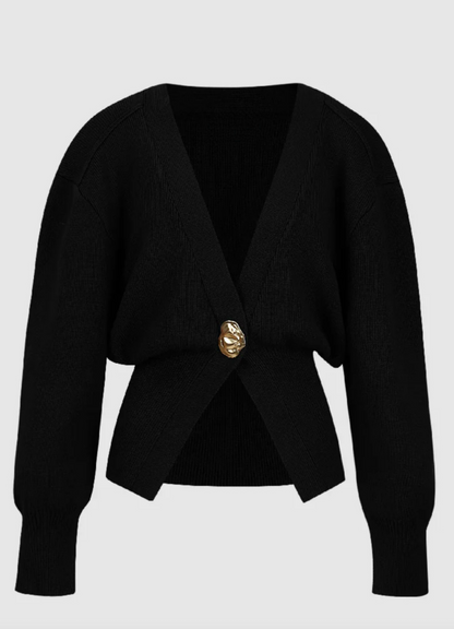 V- Neck Brooch Sweater