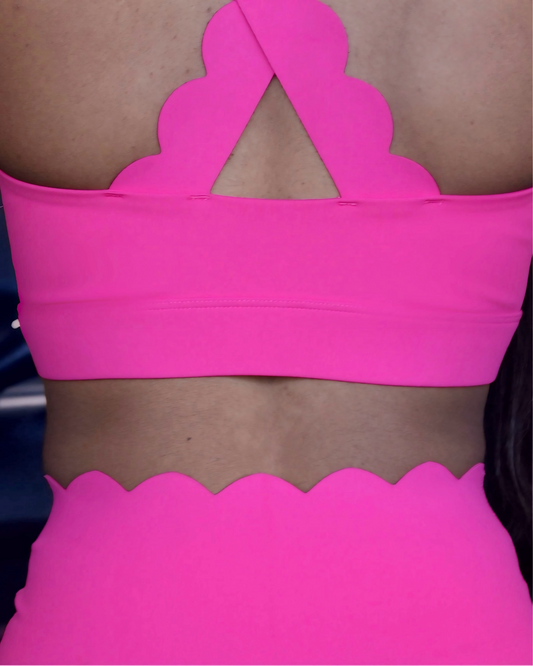 Sylvie scalloped crossover back sports bra | Est ship 8/22 - 8/29