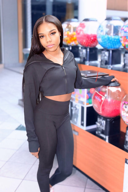 Lycra 3 piece sportswear set (Black only)