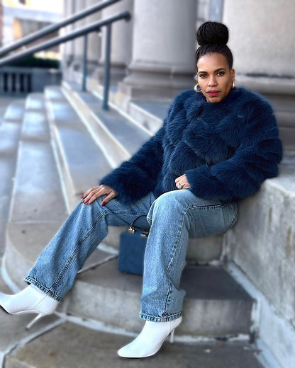 Short Faux Fur - Blue