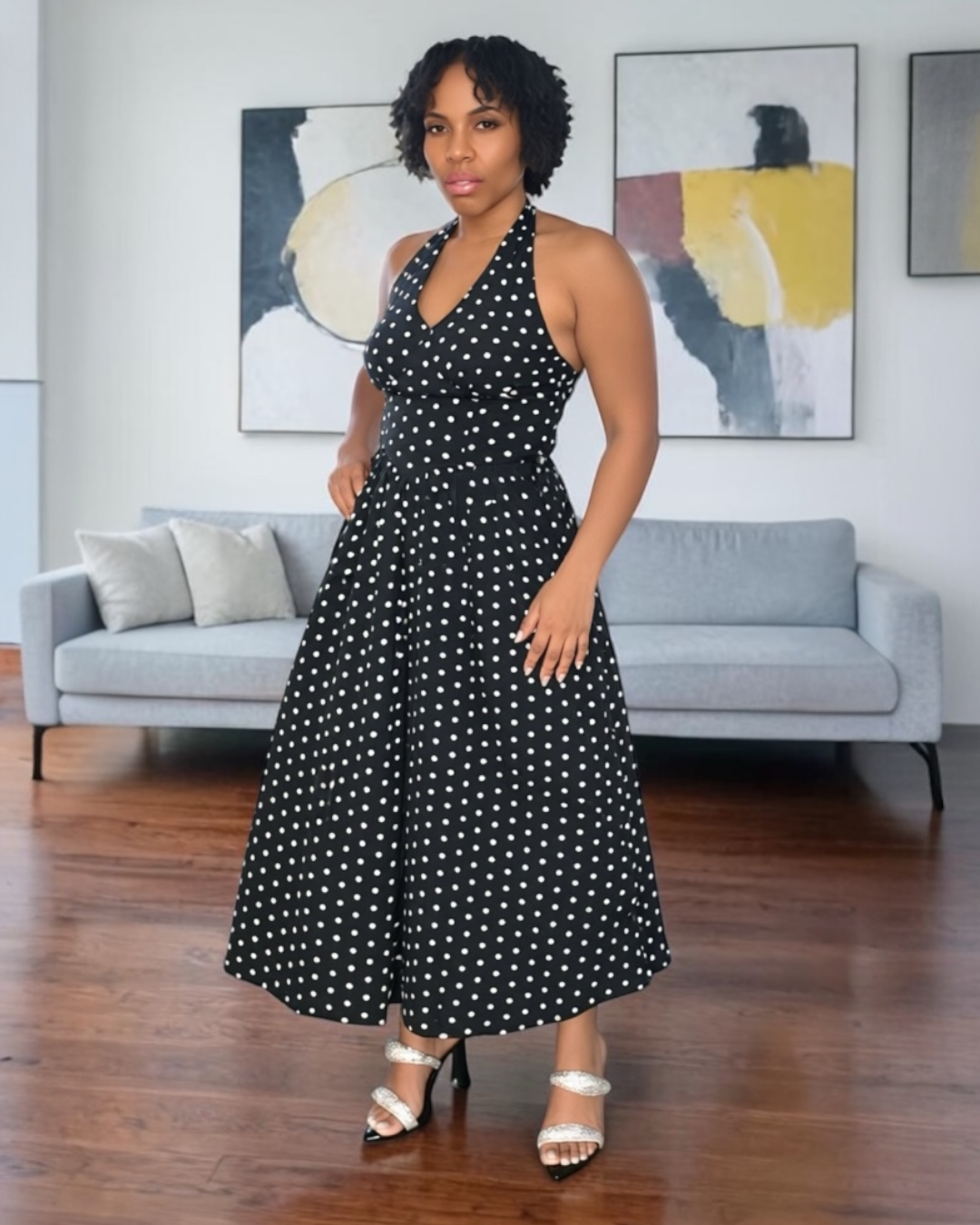 Polka Dot Halter Dress