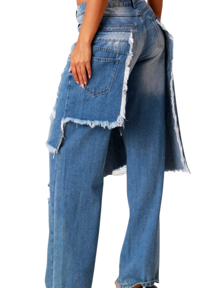 Oversized Distressed Denim Pants - Order SHIPS (1/10 -1/25)