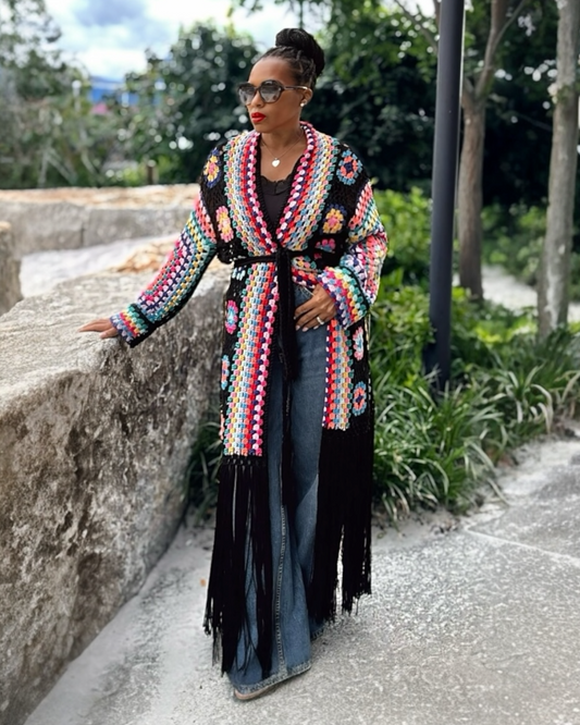 Crochet Colorblock Cardigan