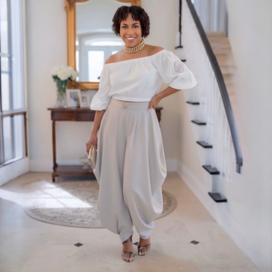 Ruched Barrel Luxe Pants