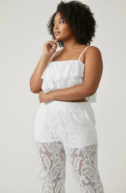 white lace outfit