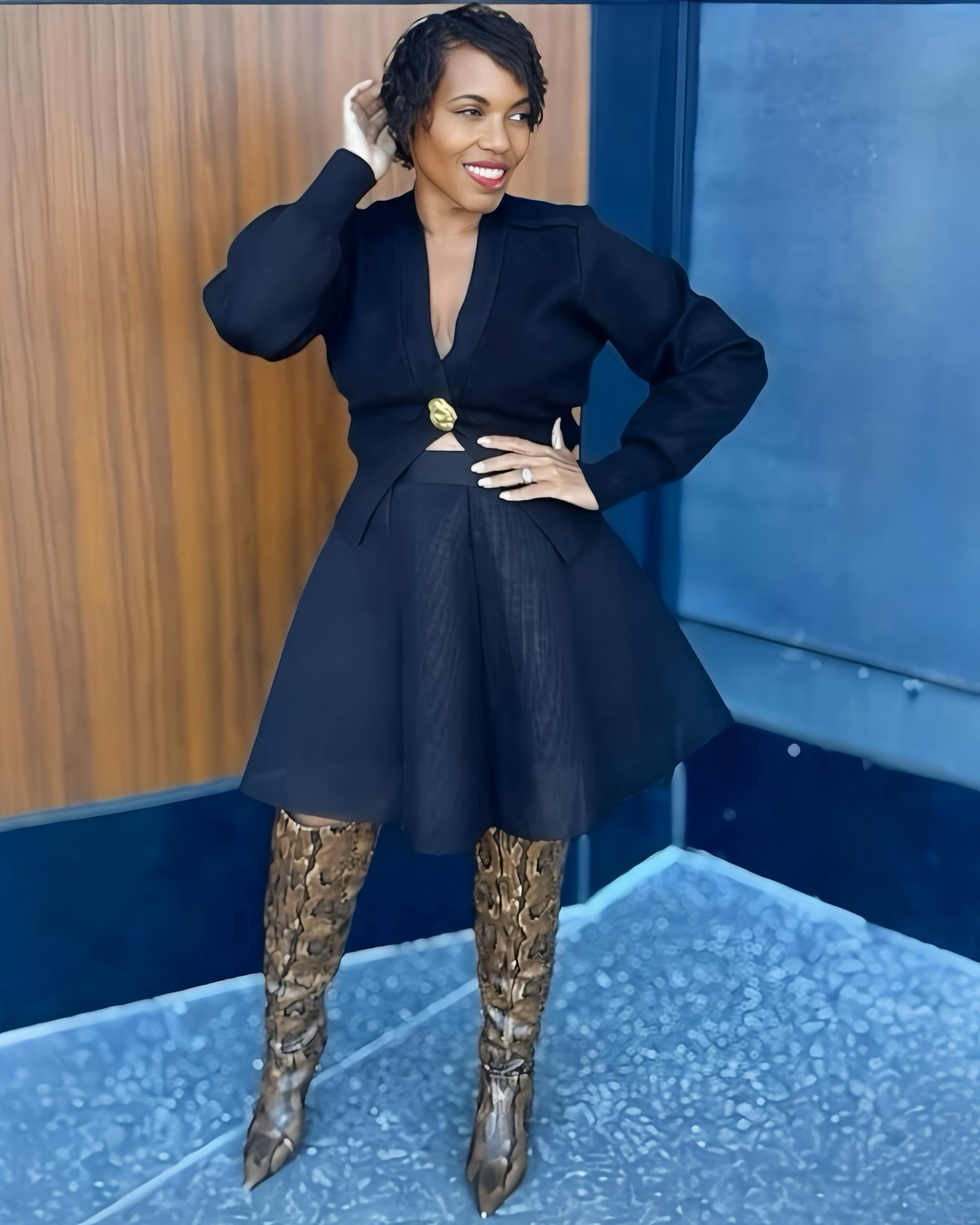 v-neck brooch sweater